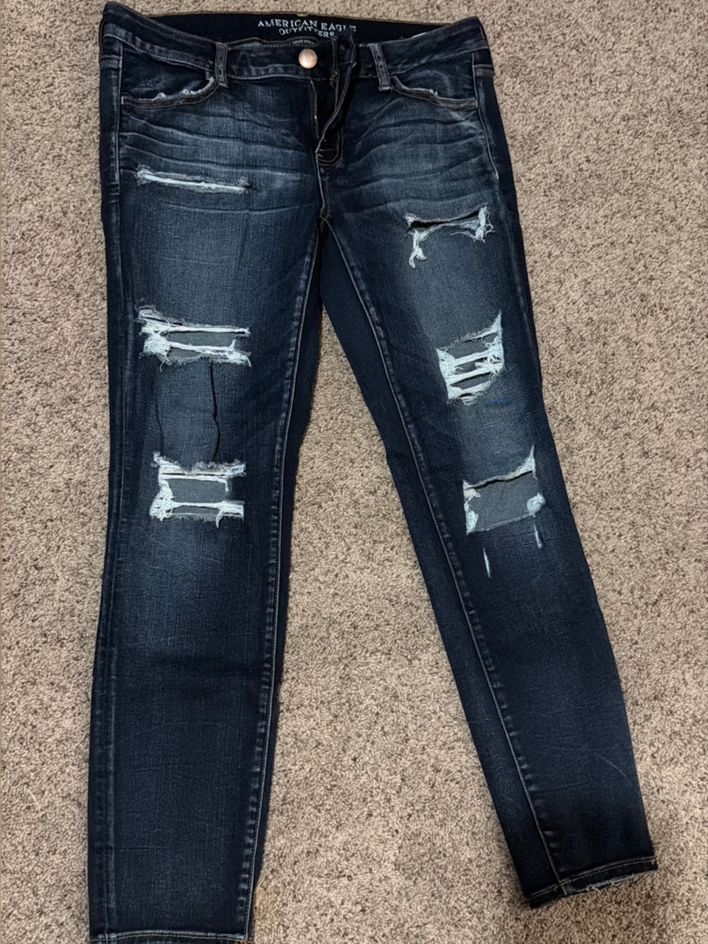 American Eagle Outfitters Super Low Jegging Distressed Jeans